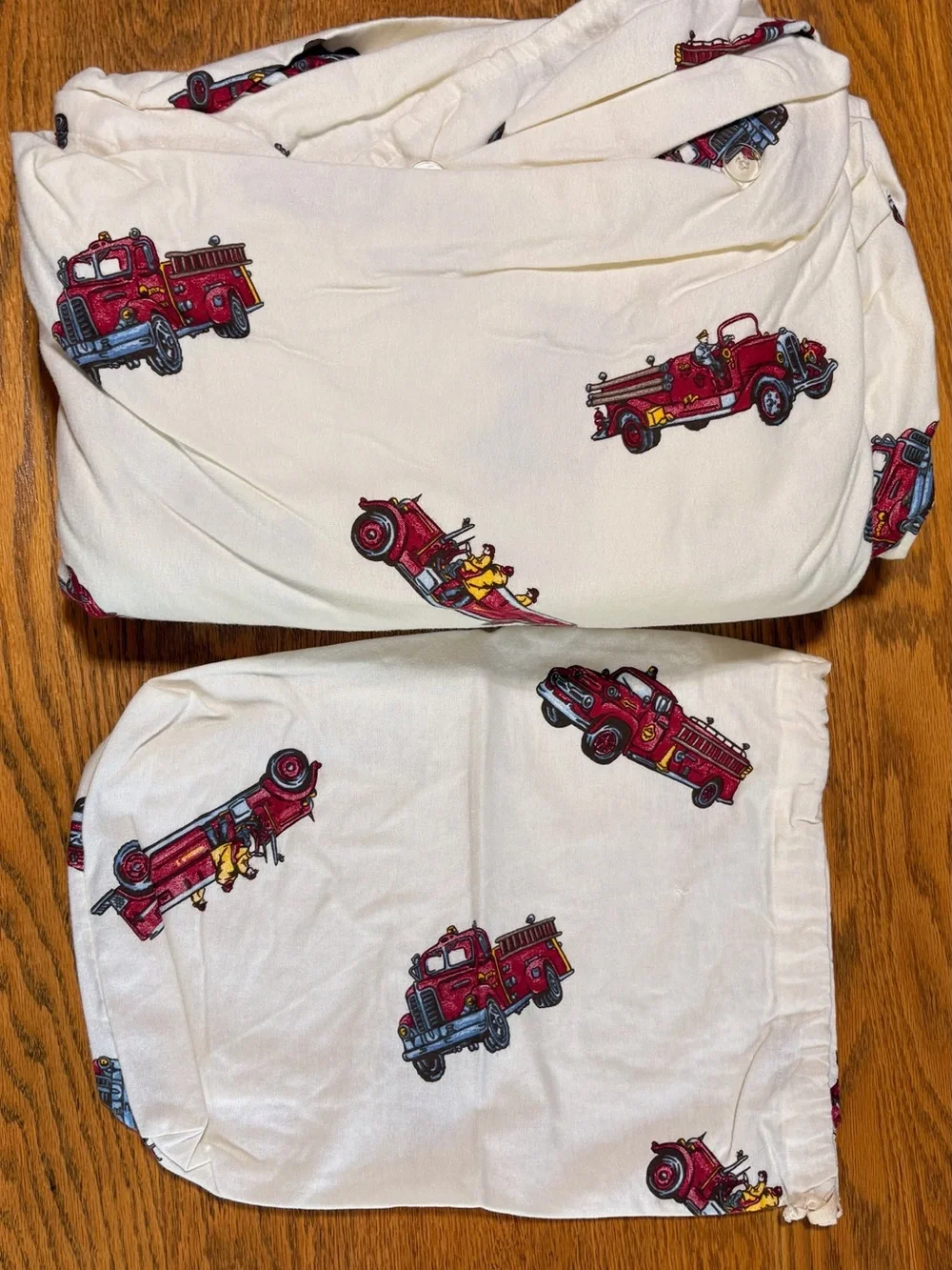 Firetruck Duvet Twin Pottery Barn Kids Cream Cotton